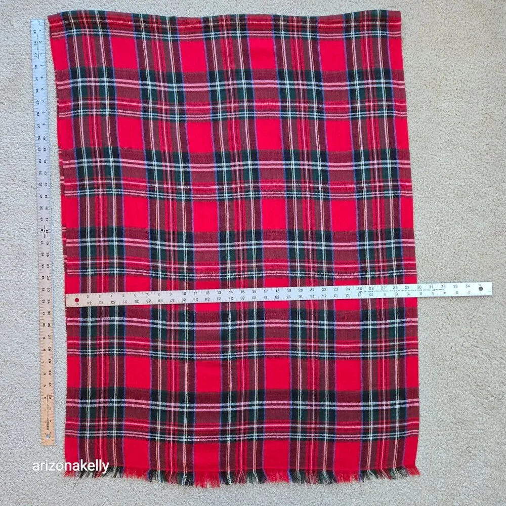 Drake's (?) Merino Wool Tartan Red Plaid Scarf